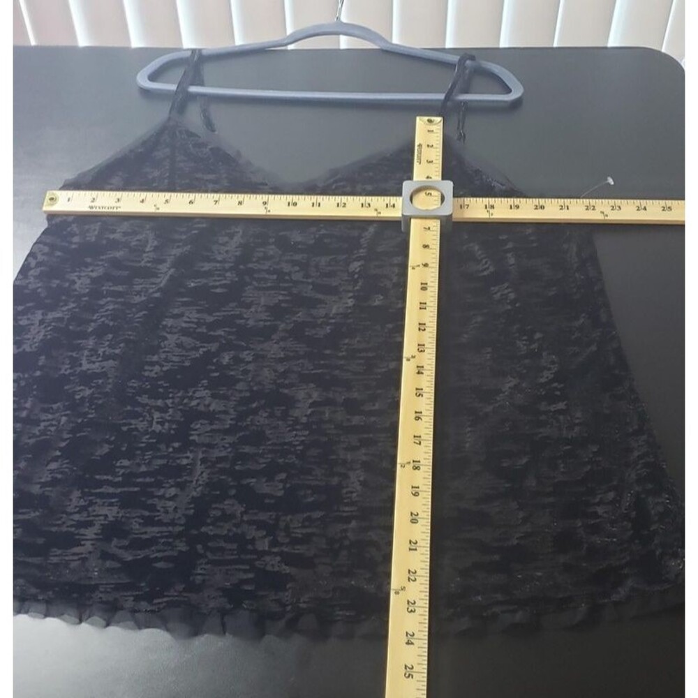 Worthington Woman Camisole Tops 2X Lot 2 Black Burgundy Velvet Burnout Cami Sexy - Picture 12 of 14